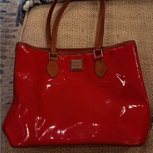 Dooney & Bourke Red and Brown Leather Tote/handbag